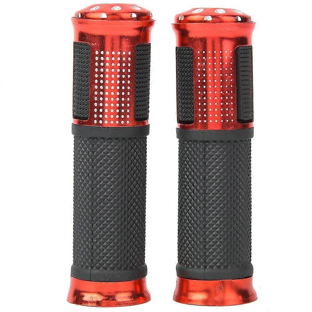 1 Pair Alloy Anti skid Motorcycle Handlebar Hand Grips Modification Accessory (Red)YMQX)