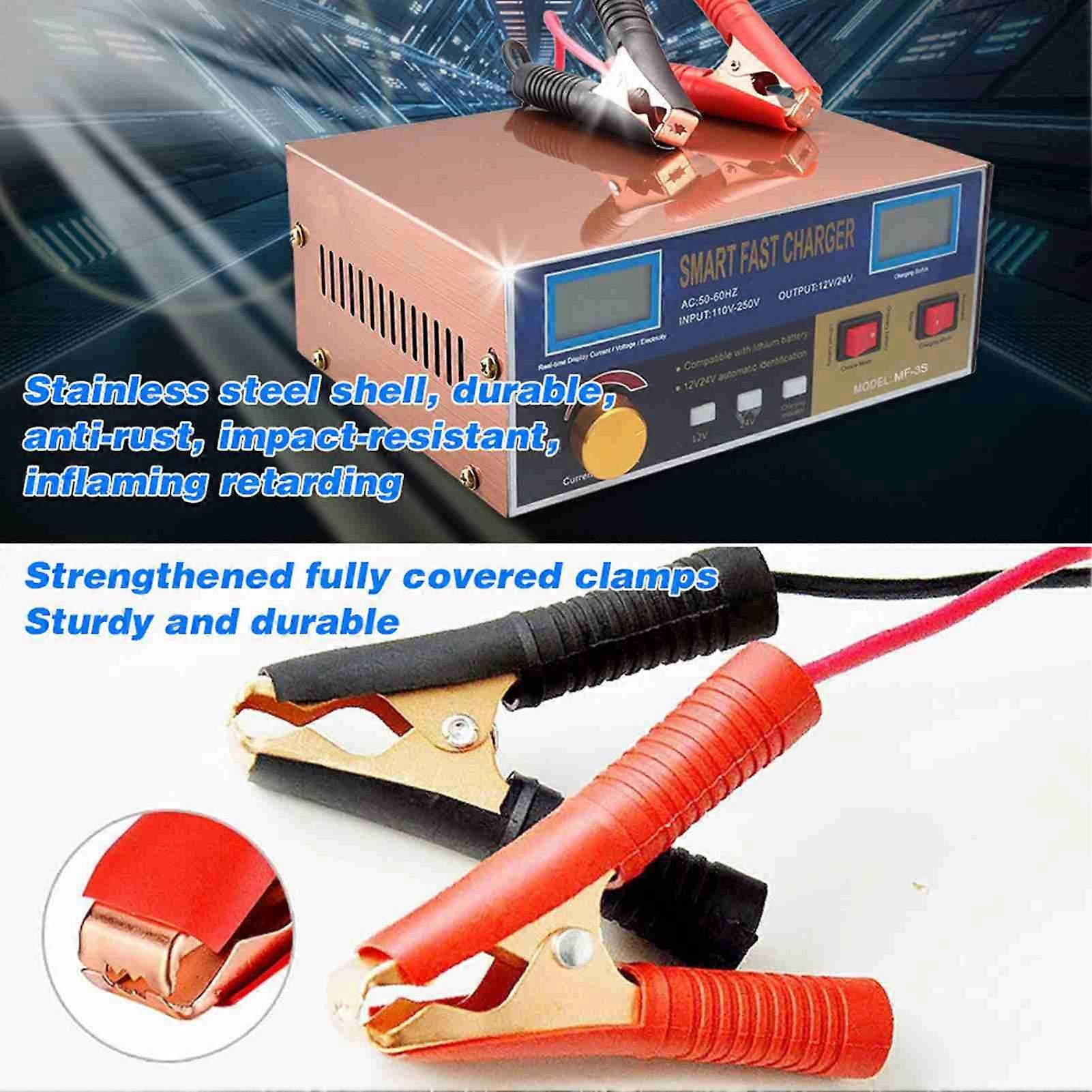 Intelligent Automatic 12V/24V Charger Reconditioner Pulse Repair with Digital Display for Car Cell Motorcycle Lithium Battery
