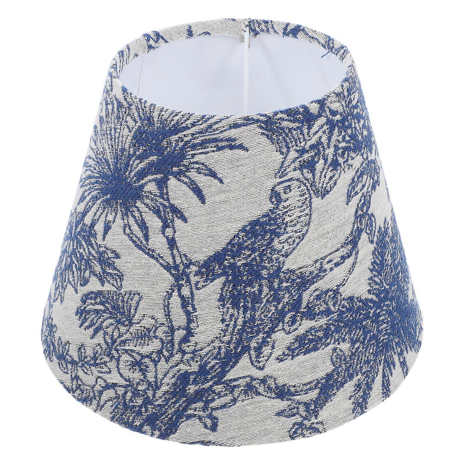 Creative Embroidered Fabric Lamp Shade Socket Cover Blue for Home, Hotel, Bedroom & Study – Durable Table Light Shade