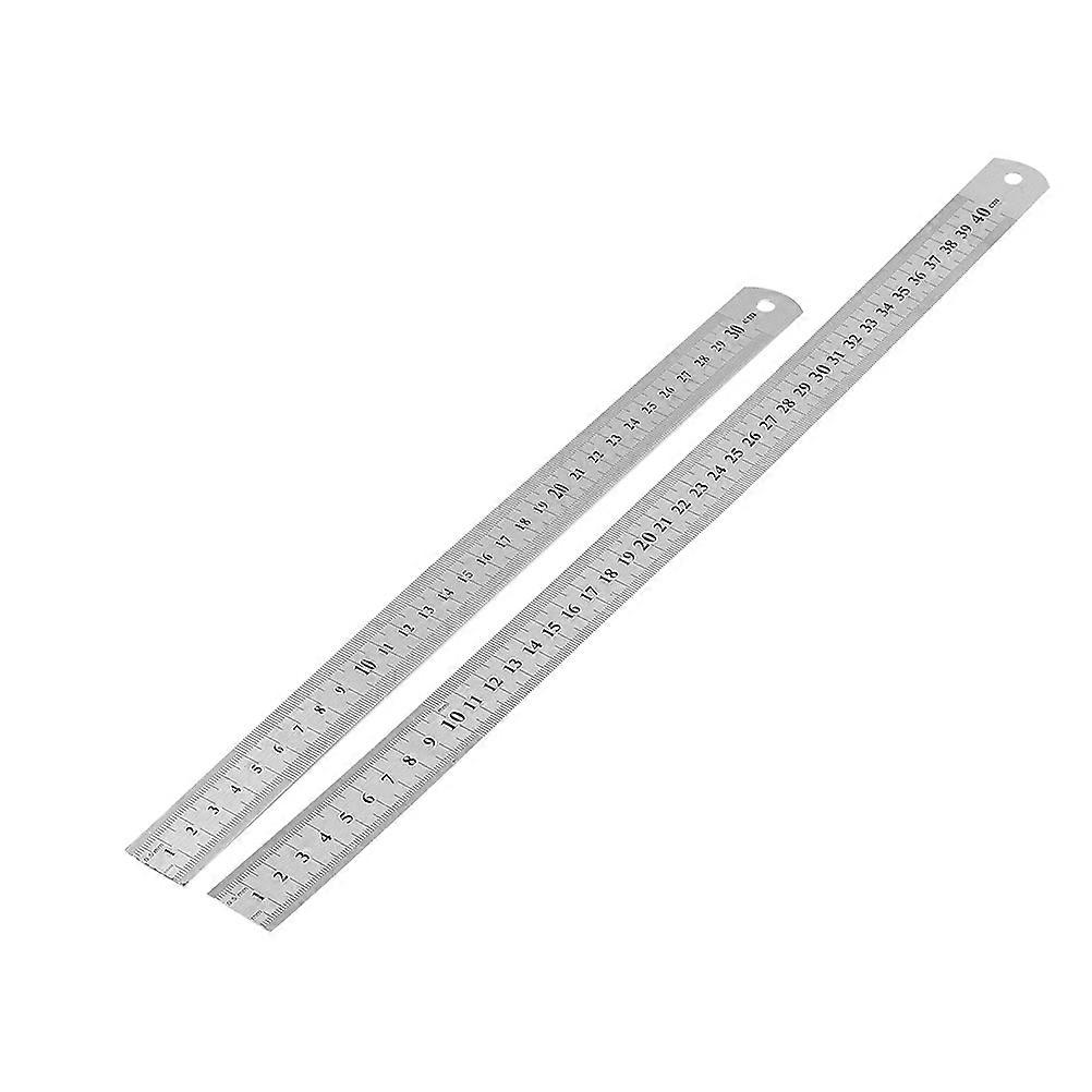 Stainless Steel Measuring Rulers Dual Side Resistant for Engineers 2Pack