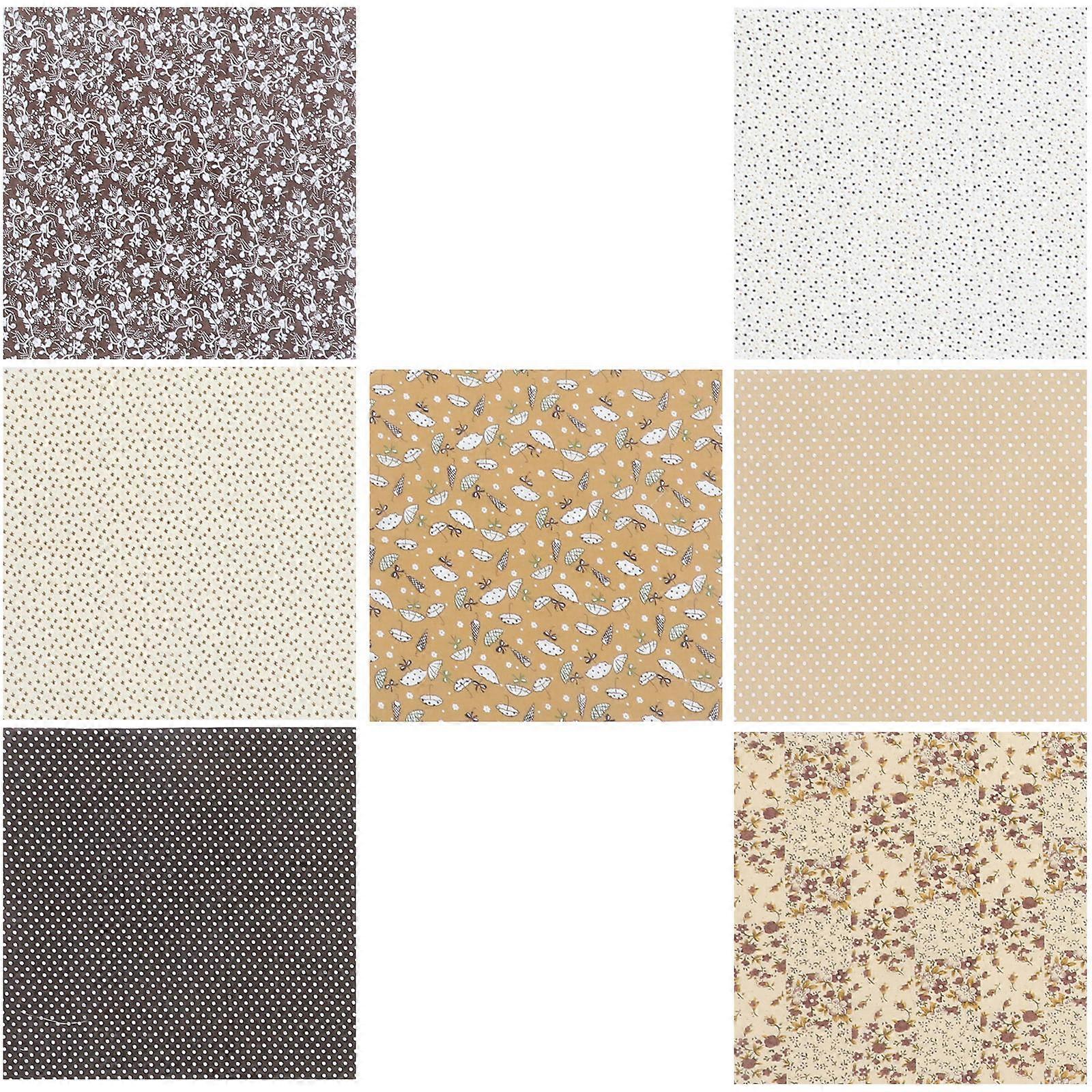 Printed Fabric Quilting Fabric present Giving Square Coffee Color Diy Enthusiasts 7Pcs