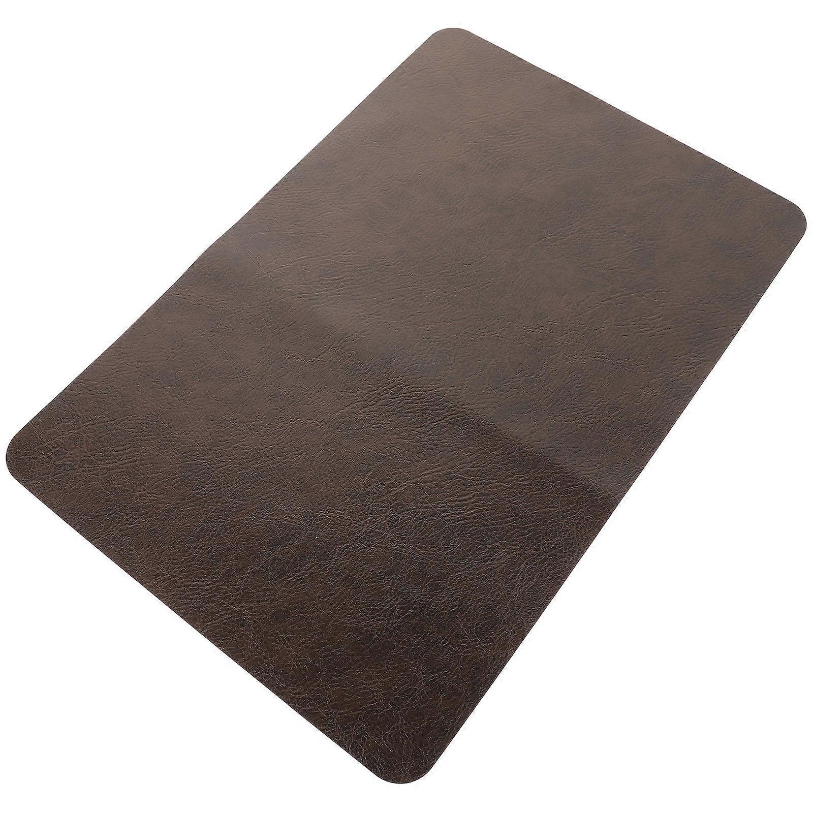 Dining Table Mats Heat-Resistant Placemat for Home Rectangular Shape Black Color PU Leather 1Piece
