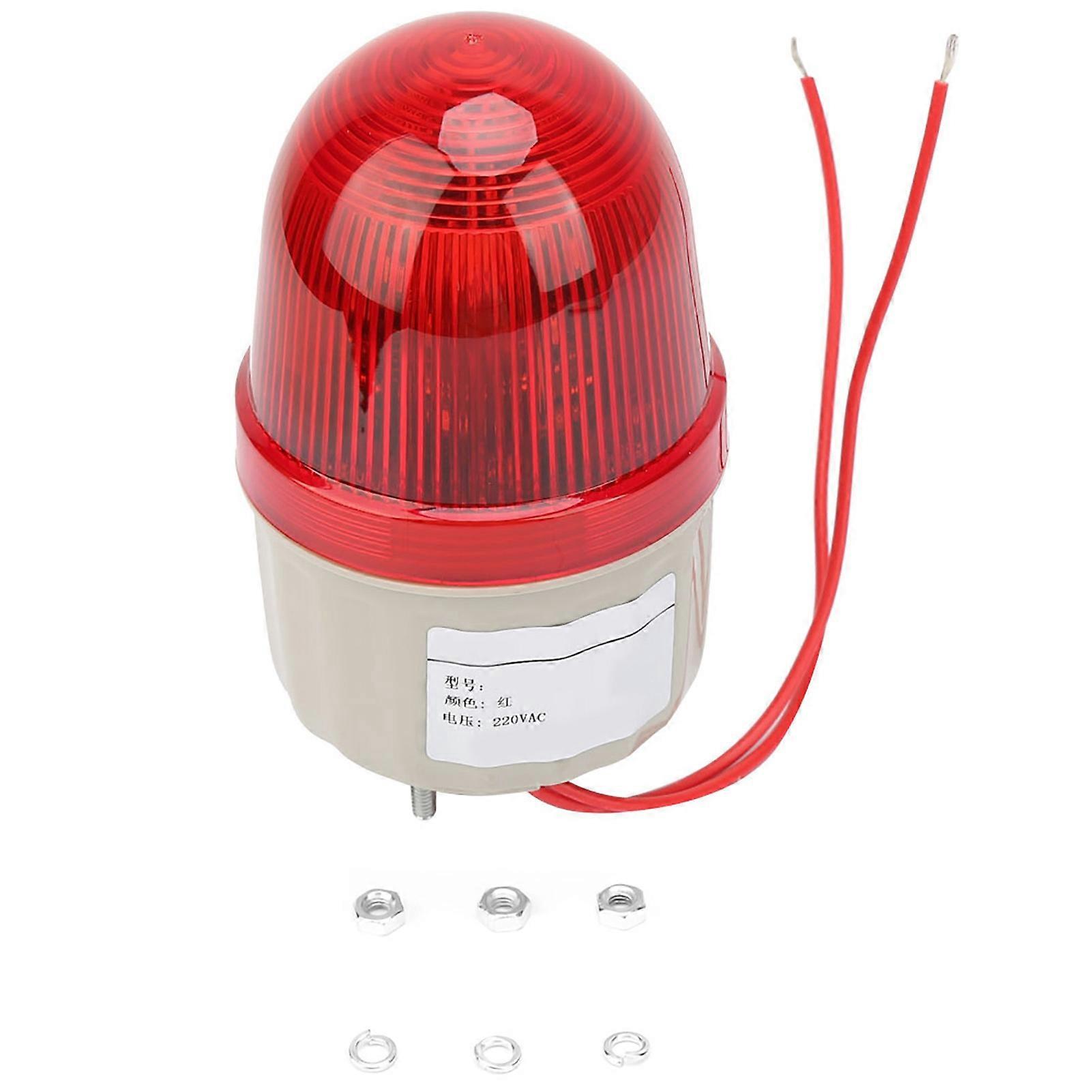 220VAC Strobe Signal Light Bolt Fixed Red LED Warning Lights 75mm Diameter