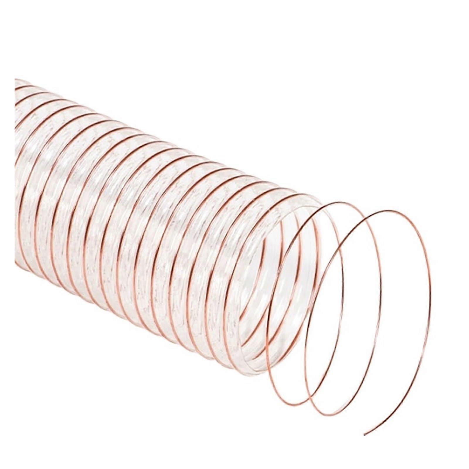 Transparent PU Vacuum Hose 1 Meter for Exhaust Pipe, Inner Diameter 50mm, Compatible with 20-150mm Diameter Systems, White