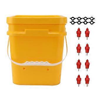 De automatische Kop van het Kippenwater met 12L Handbediende Vaten Gevogelte het Drinken Equipemnt voor de Emmer van de Ganseend + Stoot Rood Hoofd
