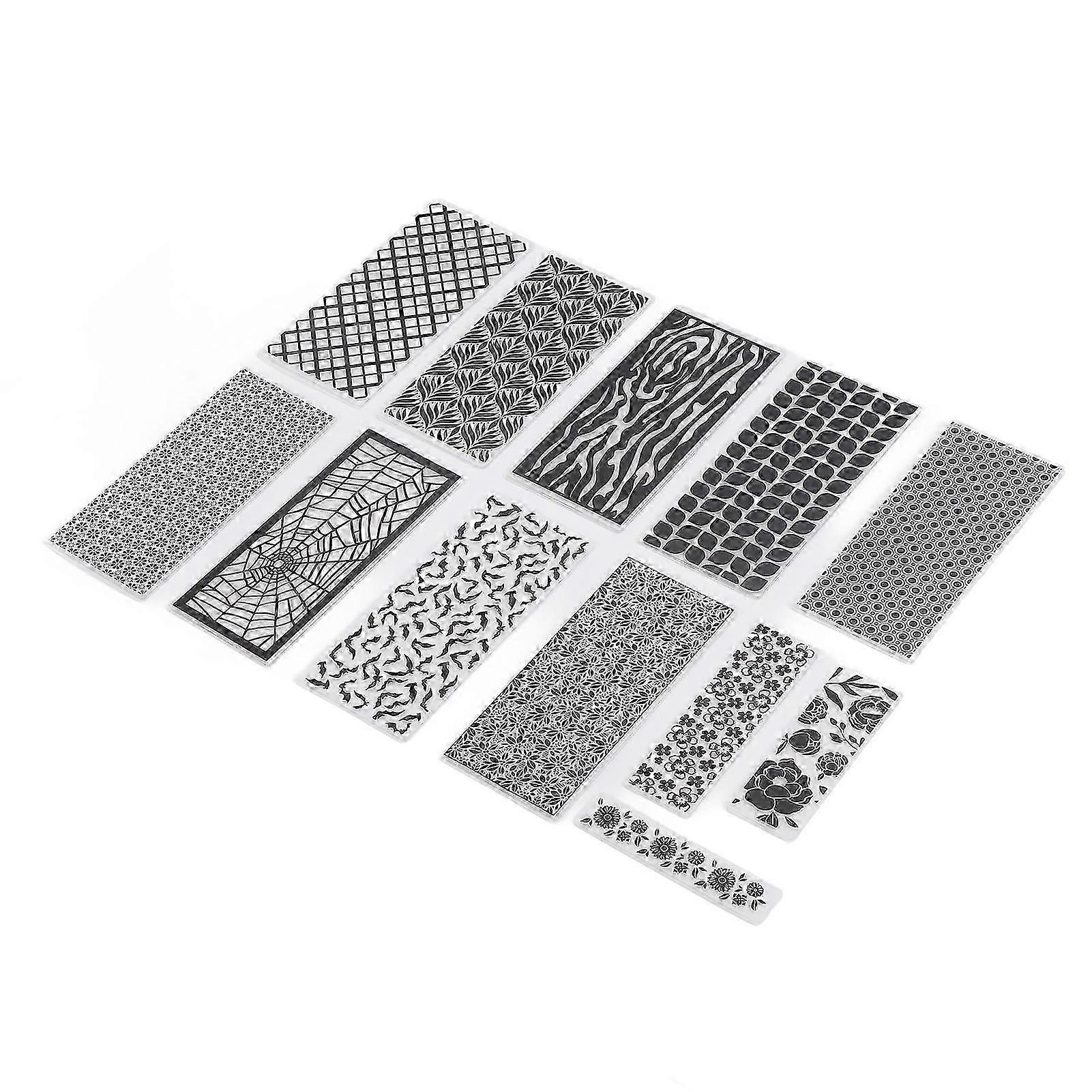 12pcs Plastic Embossing Folders & Craft Template Set - DIY Scrapbooking & Album Making Templates for Creative Projects