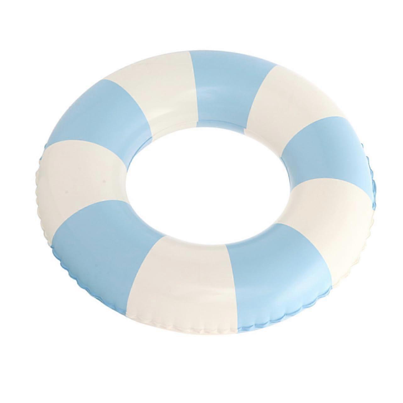 Inflatable PVC swimming ring for adults, colorful beach and pool float, easy to transport, durable for summer vacations.