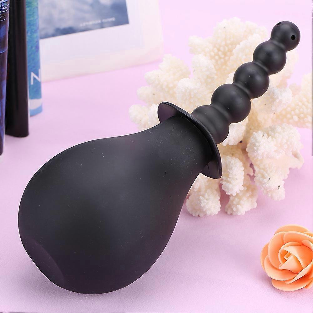 Black Unisex Soft Silicone Anal Douche Enema Bulb Portable Vaginal Cleaning Kit Anal Cleaner A7