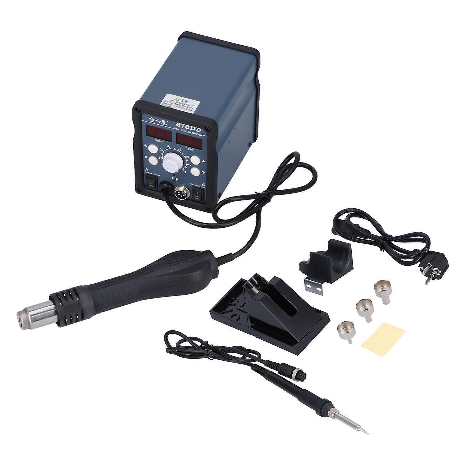Soldering Iron Station Hot Air Rework 2 in 1 Constant Temperature 878DD AC220V