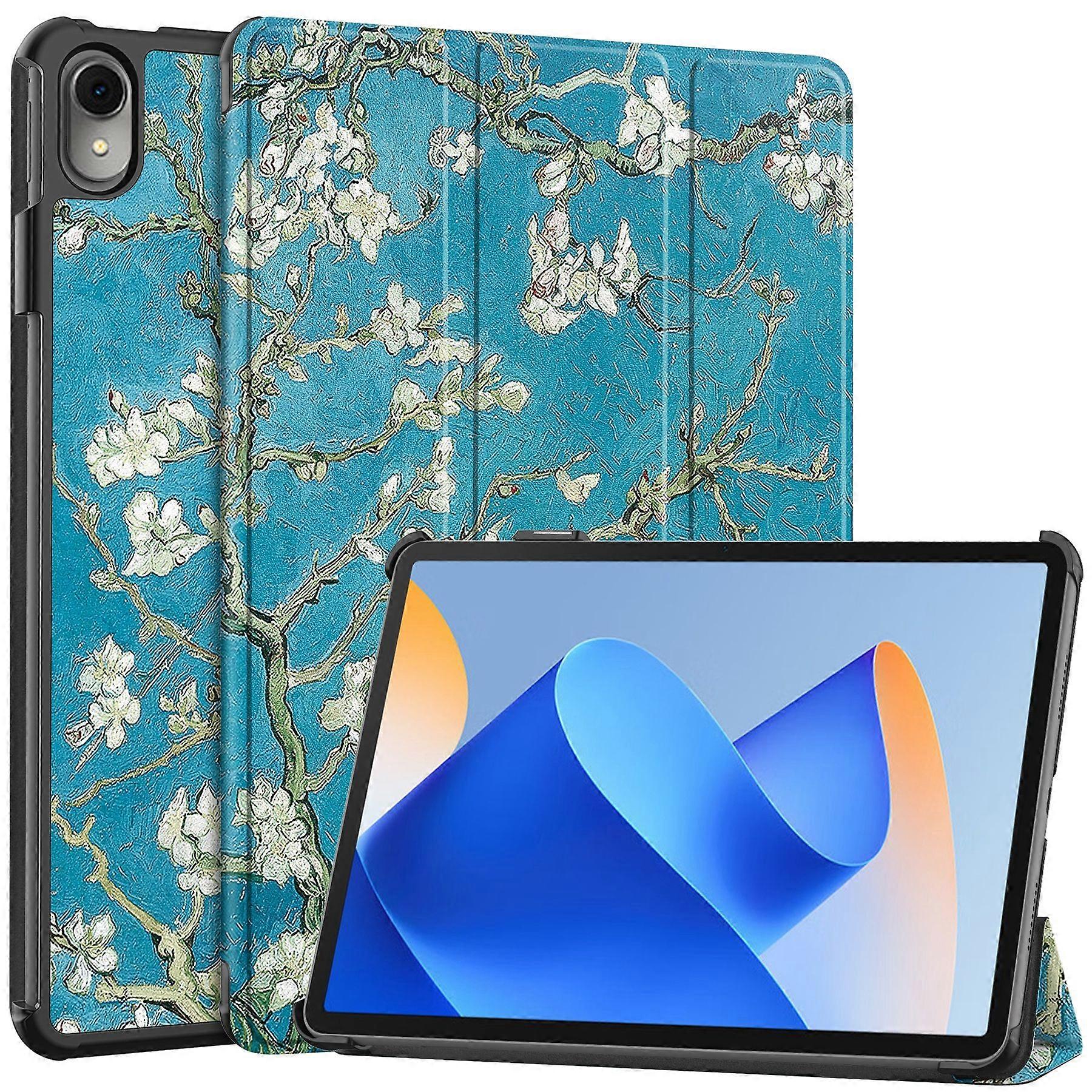 لهواوي MatePad 11 (2023) حامل ثلاثي الطيات غطاء لوحي بنمط جلد PU مع استيقاظ / نوم تلقائي