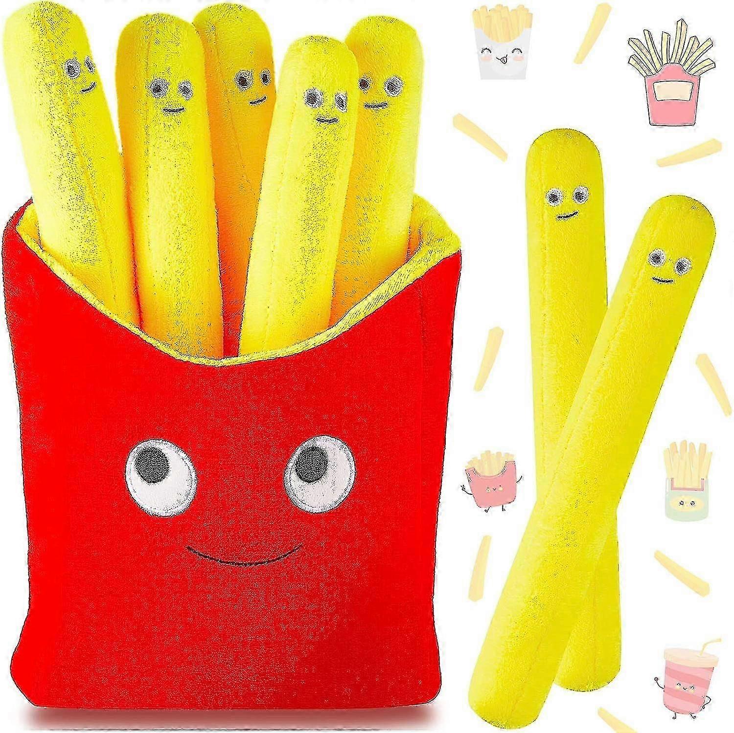 かわいいフライドポテトぬいぐるみぬいぐるみ取り外し可能な面白いカワイイシミュレーション誕生日プレゼント(11.8インチ)