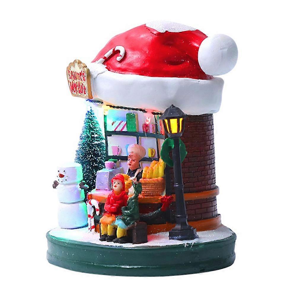 Luminous Xmas House Decor for Home Use 1Pcs Resin Craft