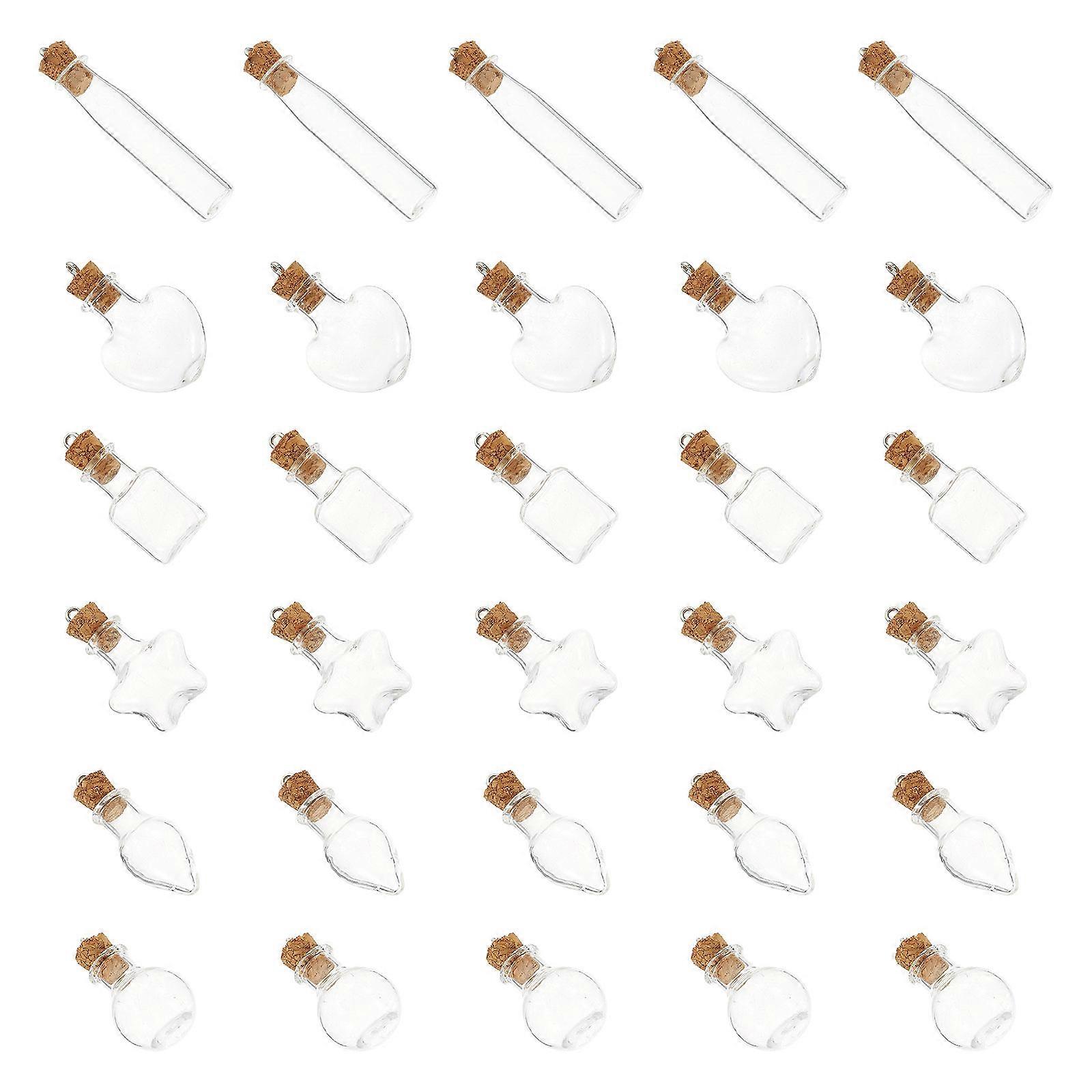 30pcs Transparent Wishing Bottles with Corks for Storage Use Small Glass Jars 30pcs