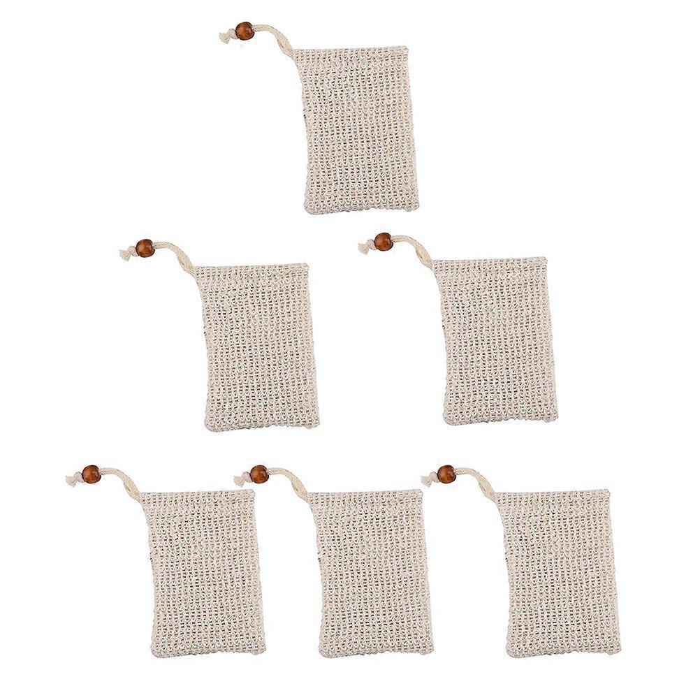 Wash Soap Foaming Net Mesh Bag Face Cleansing Sebum Removal Assorted Color 14x9.5cm 6Pcs