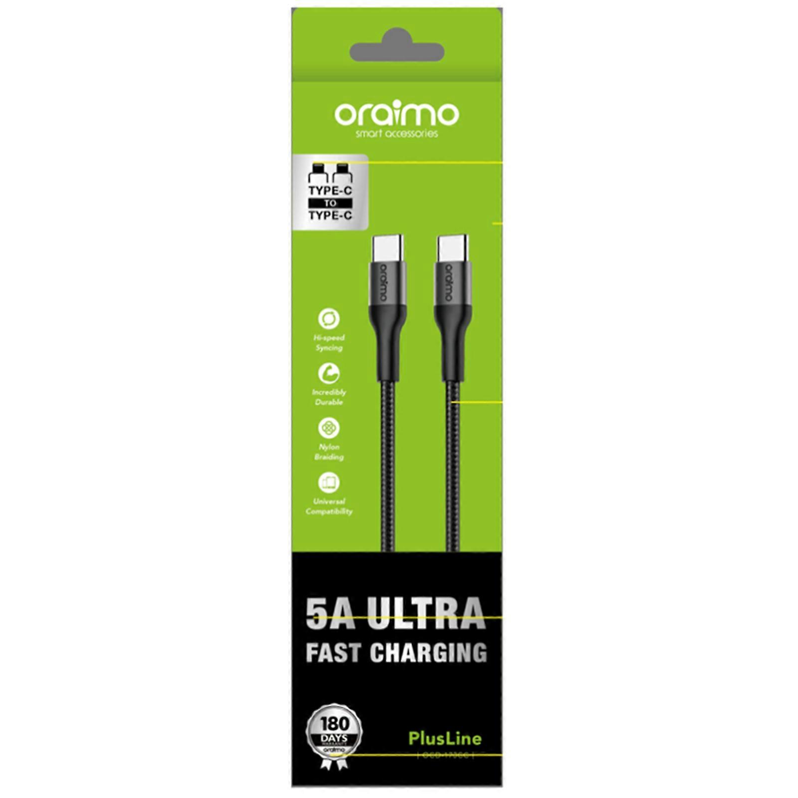 Oraimo OCD-173CC 5A Data Cable: 3M Fast Charging, Durable, Reliable, Grey