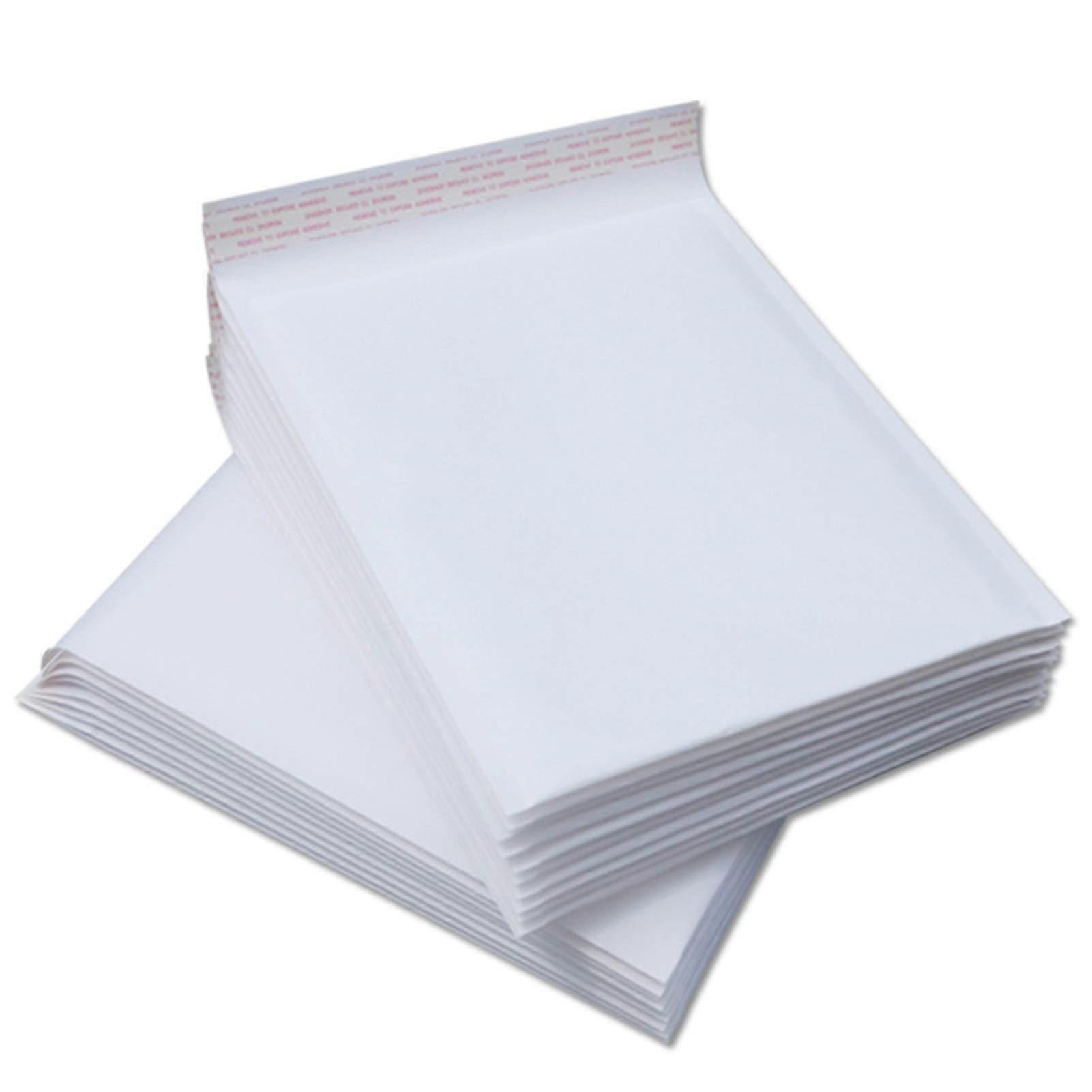 Mailing Bags, 50 Pieces, White Paper Bubble Envelopes, Padded  Cover, Waterproof, 8 Sizes