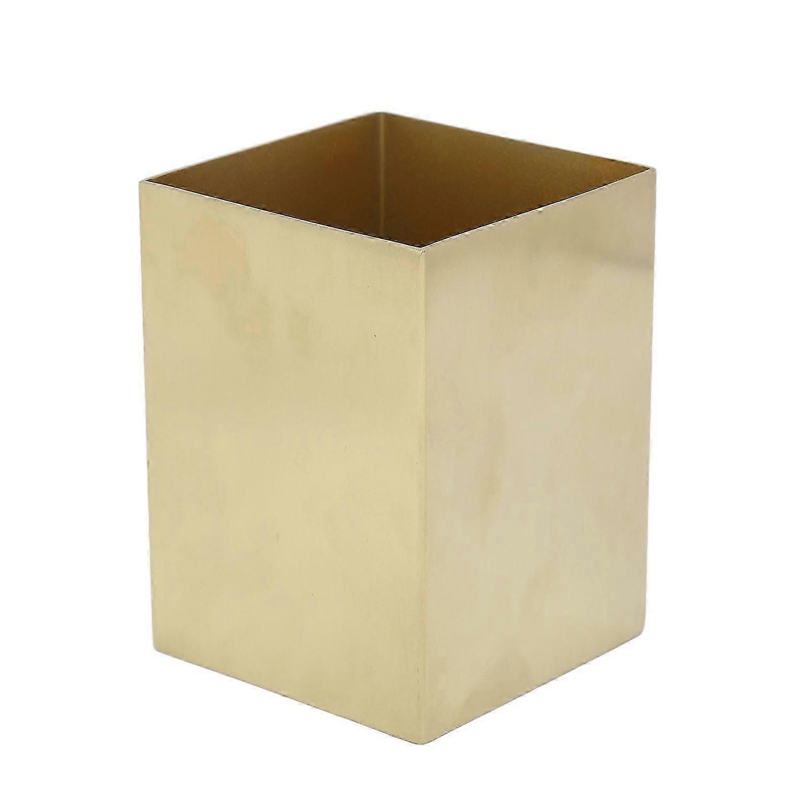 Sturdy Stainless Steel Rectangular Pencil Cup for Office or School