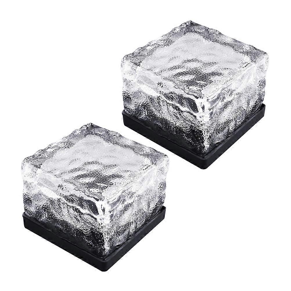 Pathway Lights Solar Powered Led Landscape Light Automatic On Off Transparent Warm Light 7 X 7 X 5 Cm 2Set