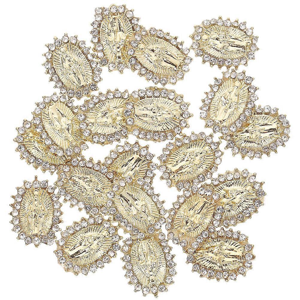 Unique Nail Charms Virgin Decorative Metal Nails Studs Golden 1.1x0.9cm For Party And Various Occasions 30Pcs