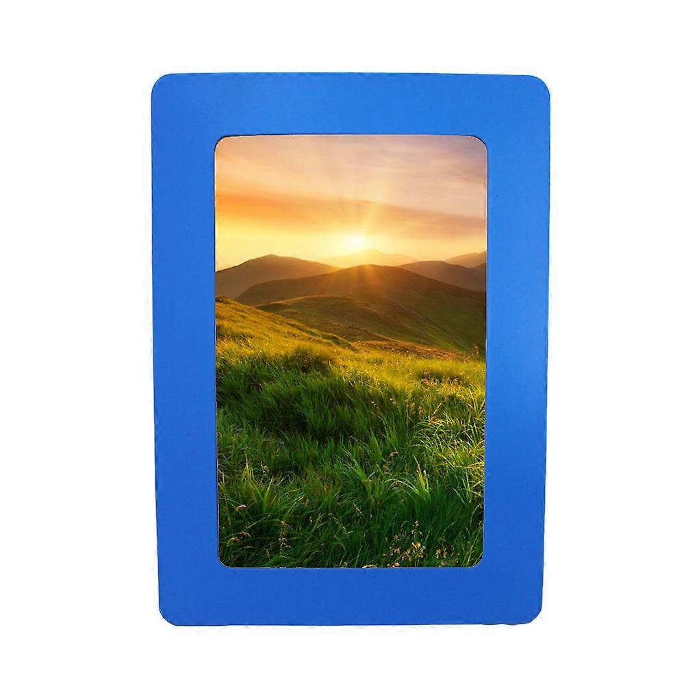 Blue Magnetic Photo Frame for Holding Photos Made of PVC Paste on Any Metal Surface 6 Inch