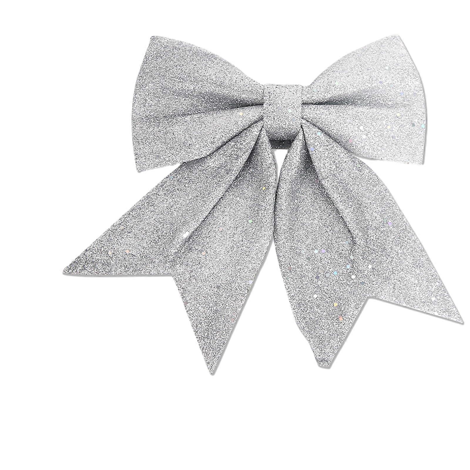 Glitter Bowknot Christmas Tree Decoration Silver Christmas Tree Topper XL 2024 Ornate Bug Hangs Ornaments