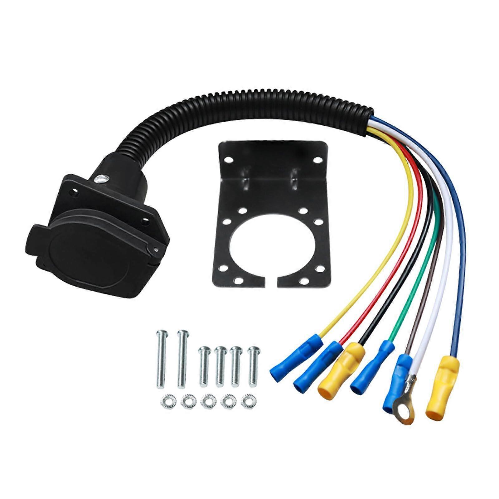 Weatherproof 7 Pin Electrical Motorhomes Socket Adapter Kits for Secure Connection in Trucks and Camping Vehicles