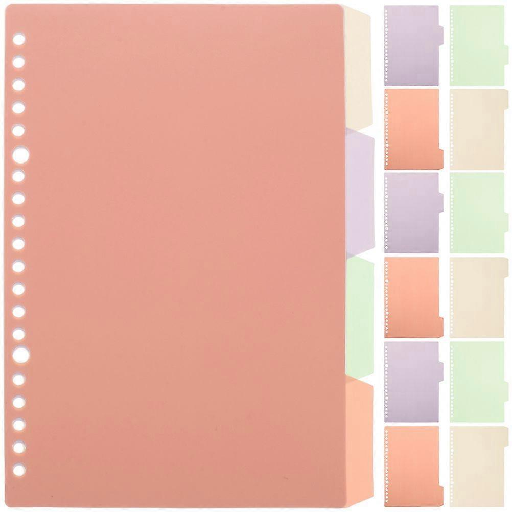 12 Sets of Plastic Binder Dividers Notepad Binder Dividers Tabs Loose-leaf Page Markers
