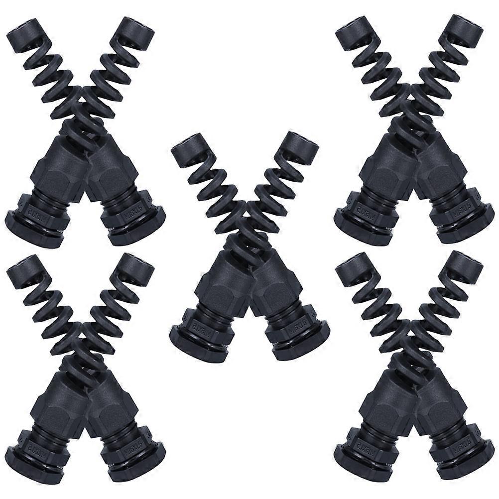 Cable Gland Strain Relief Connector for Connecting Black Plastic Perfect for Outdoor Use 10pcs