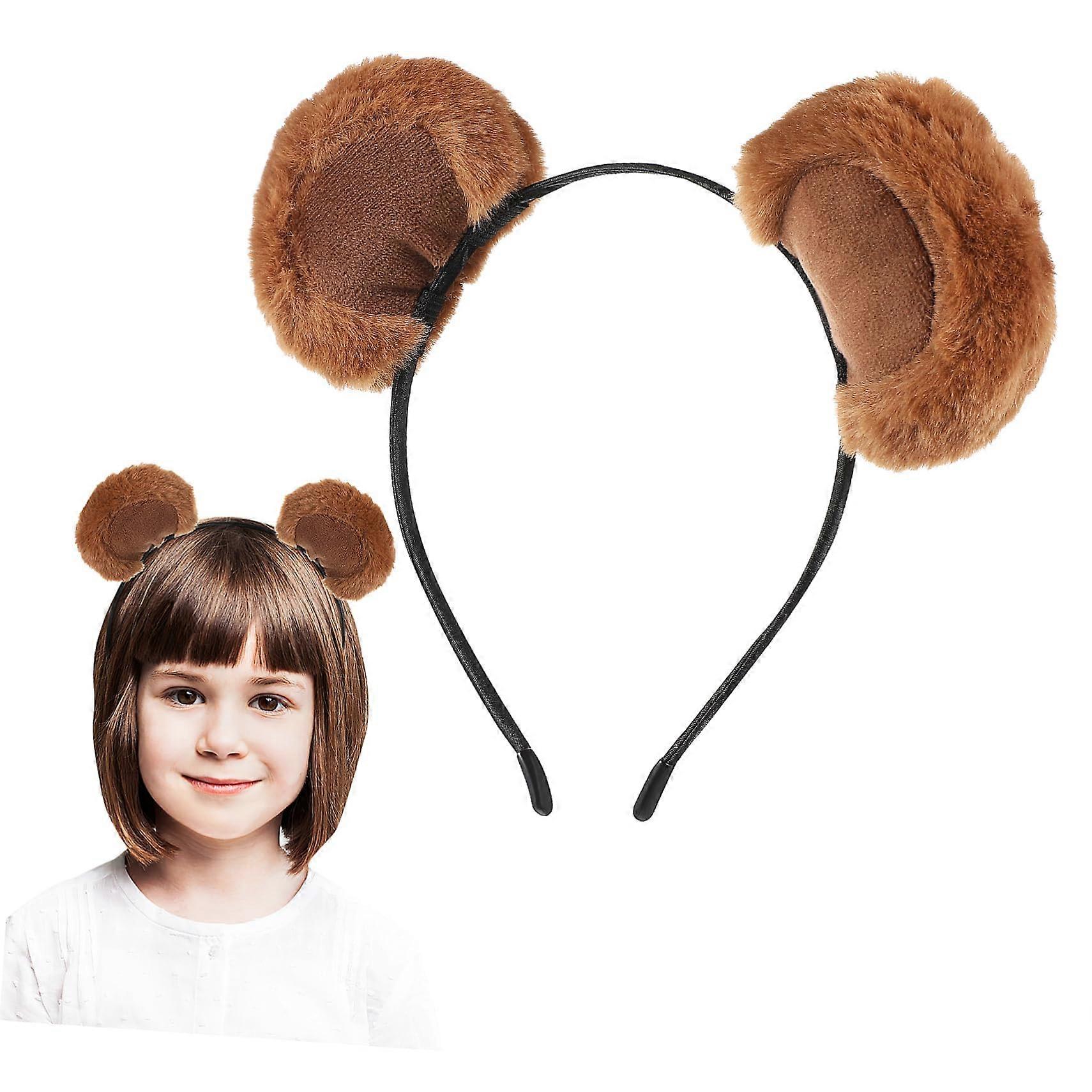 Plush Bear Headband With Adjustable Fabric For Cosplay Party Accessory