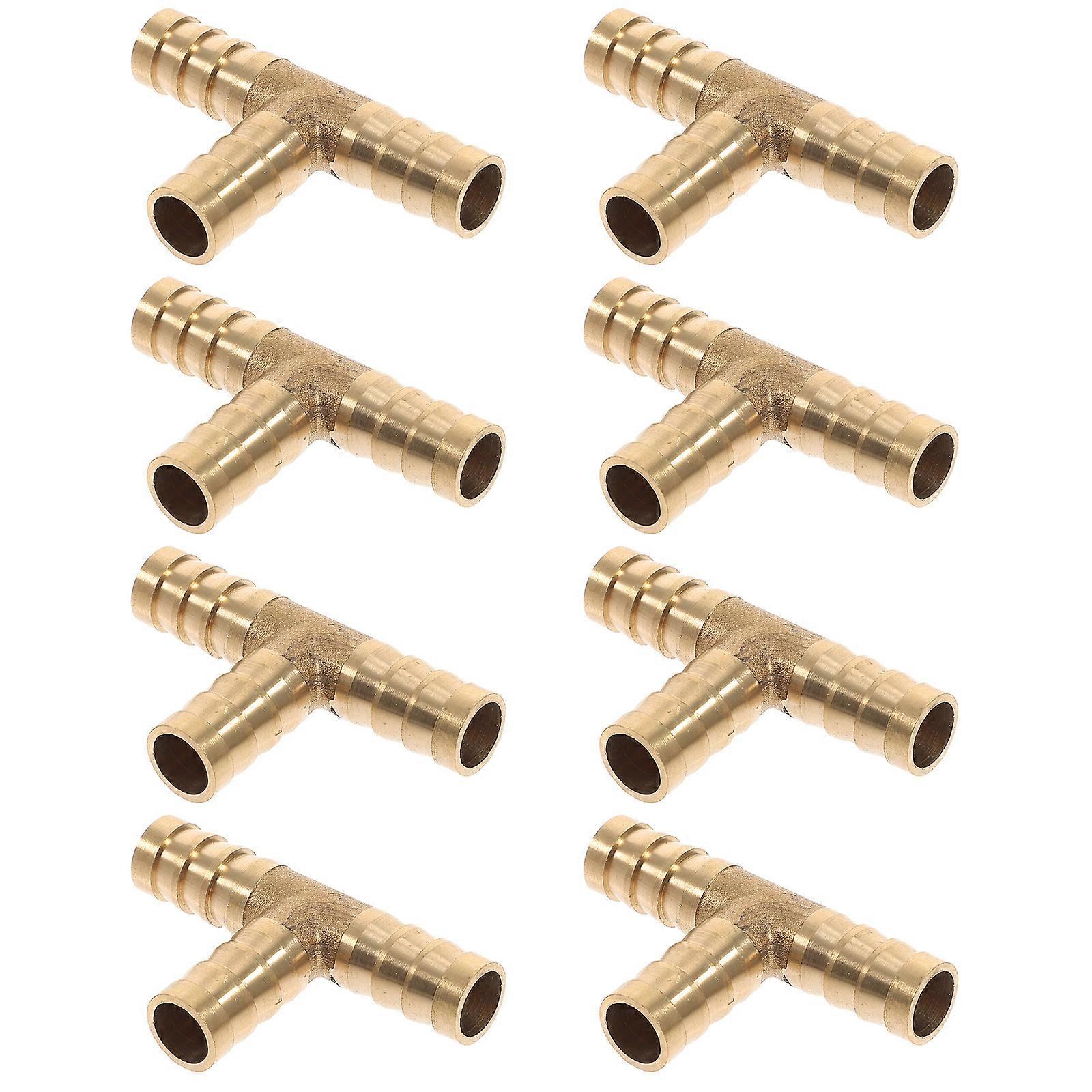 8pcs Copper Crimp Tubing Couplings TEE Fitting Hose Connector 1/2 Inch