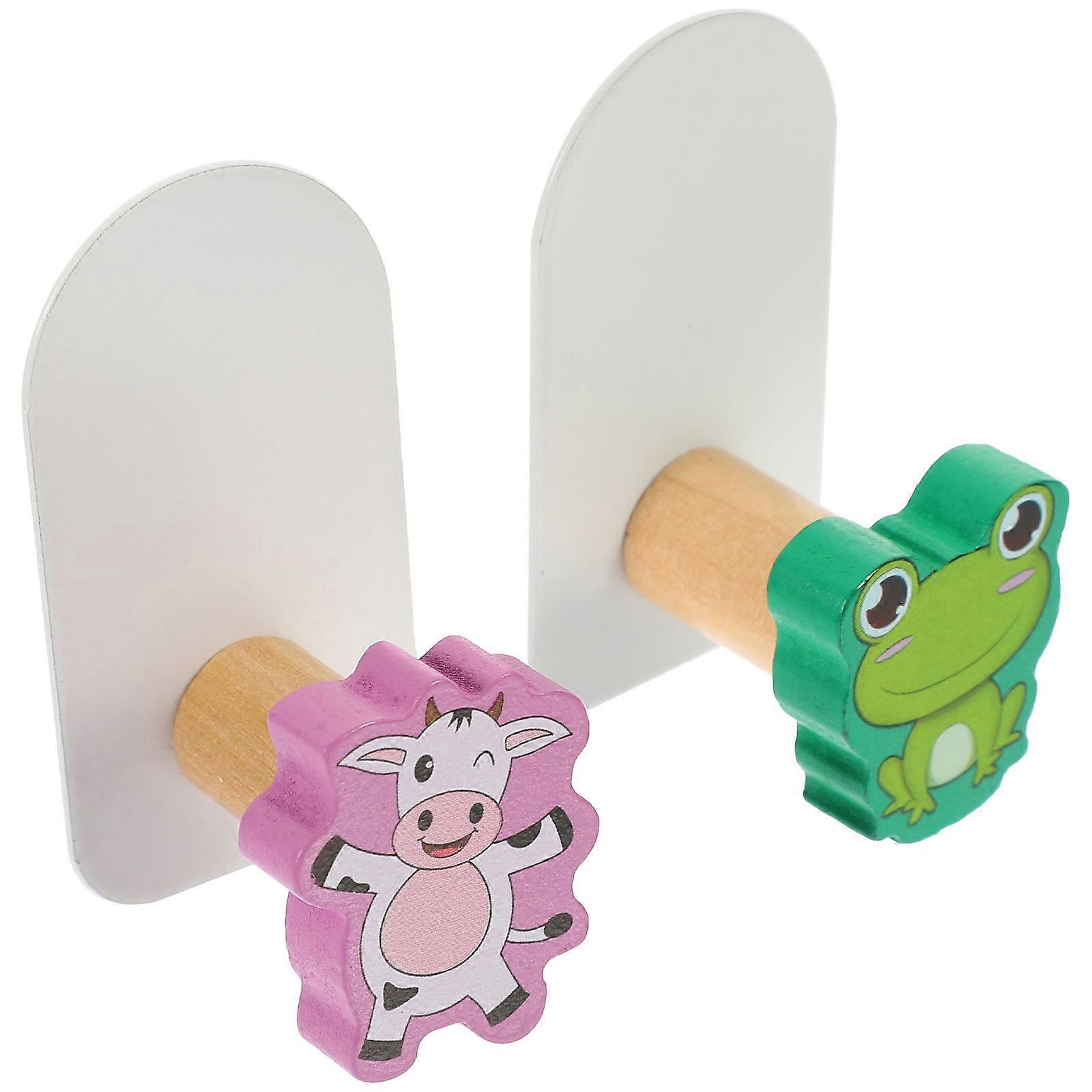 Cartoon Sticky Hooks for Storage Assorted Color Plastic Wall Hooks for Bathroom Door 2pcs