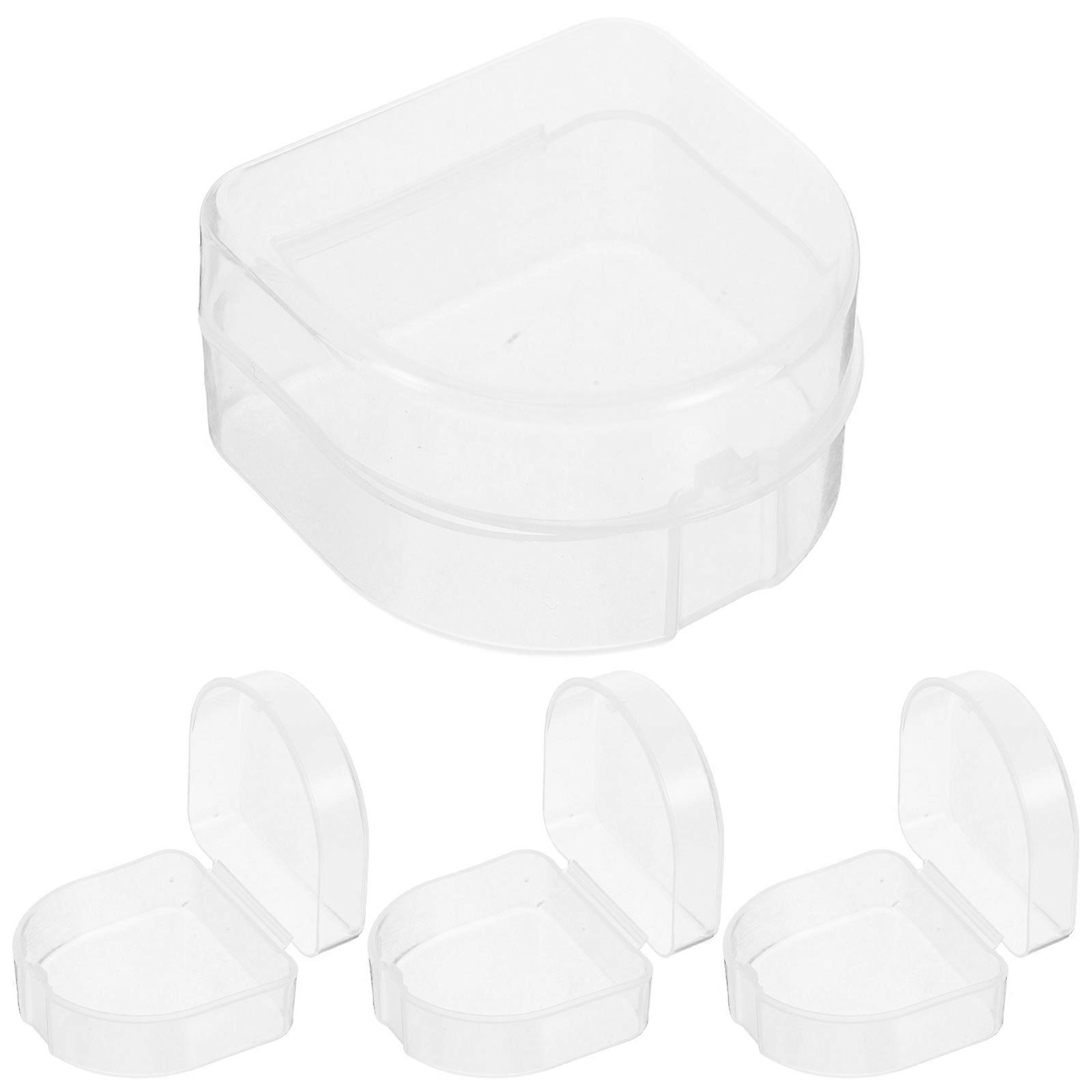 Transparent Dentures Cleaning Box Portable Storage for Home Travel Hygienic and Lightweight PP Material
