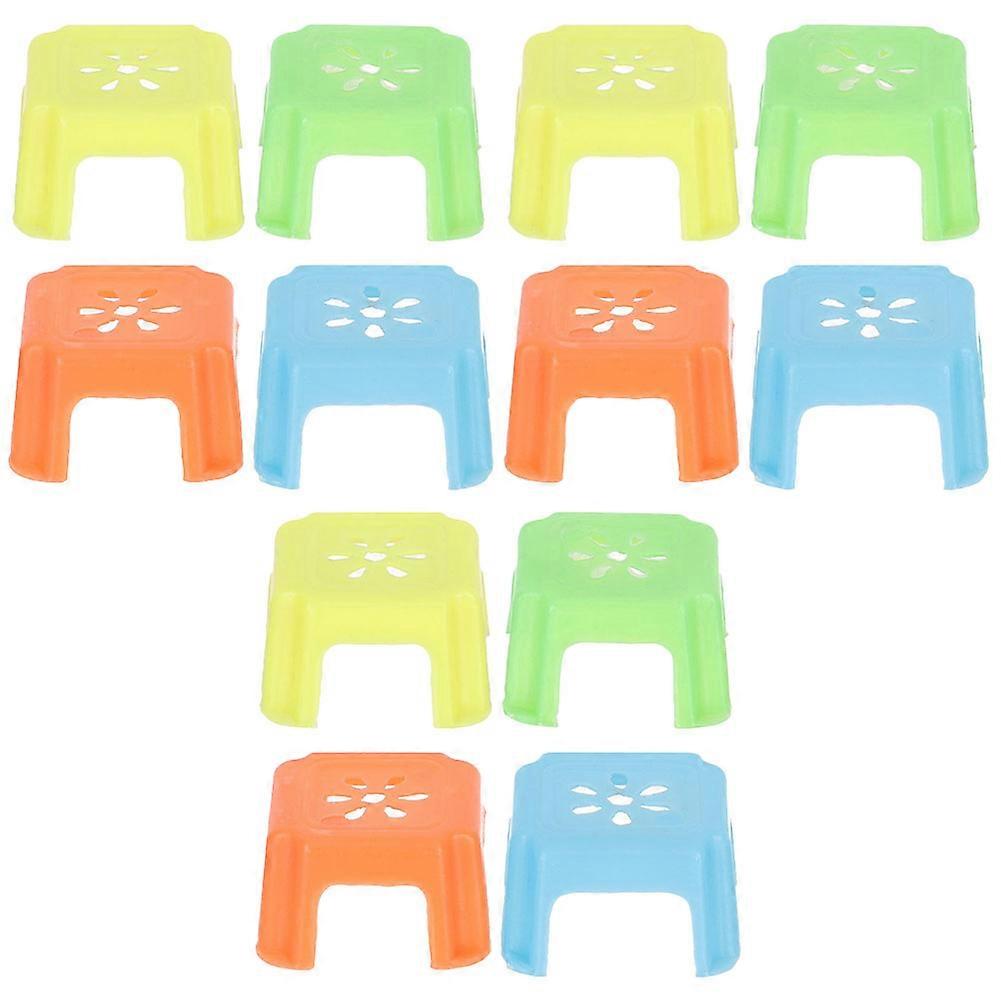 12Pcs Miniature Stools for Doll House Decoration Plastic Party Use Small Size