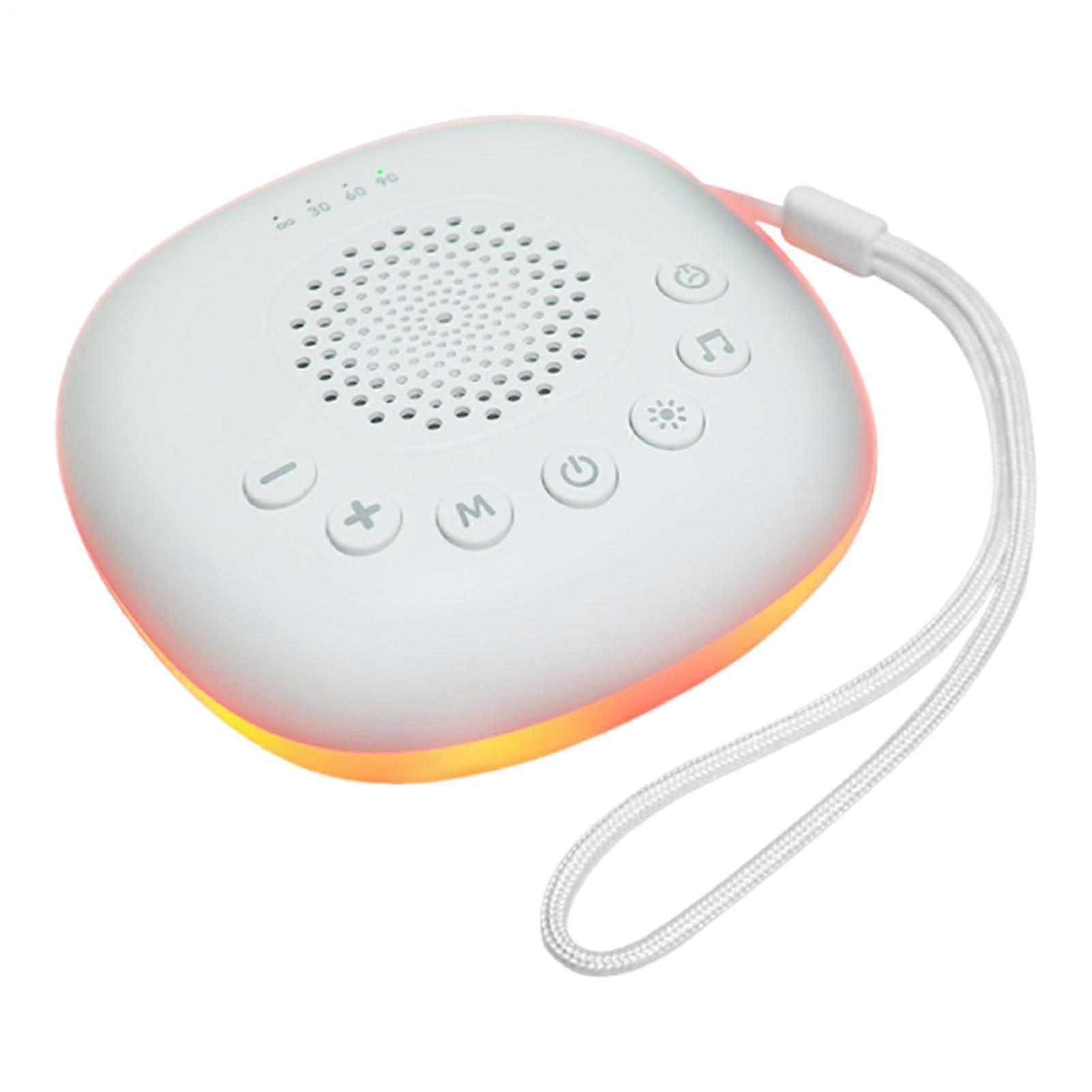 White Noise Sound Machine Portable Sleep Aid USB-Rechargeable With Nature Sounds For Home And Travel | Meditation