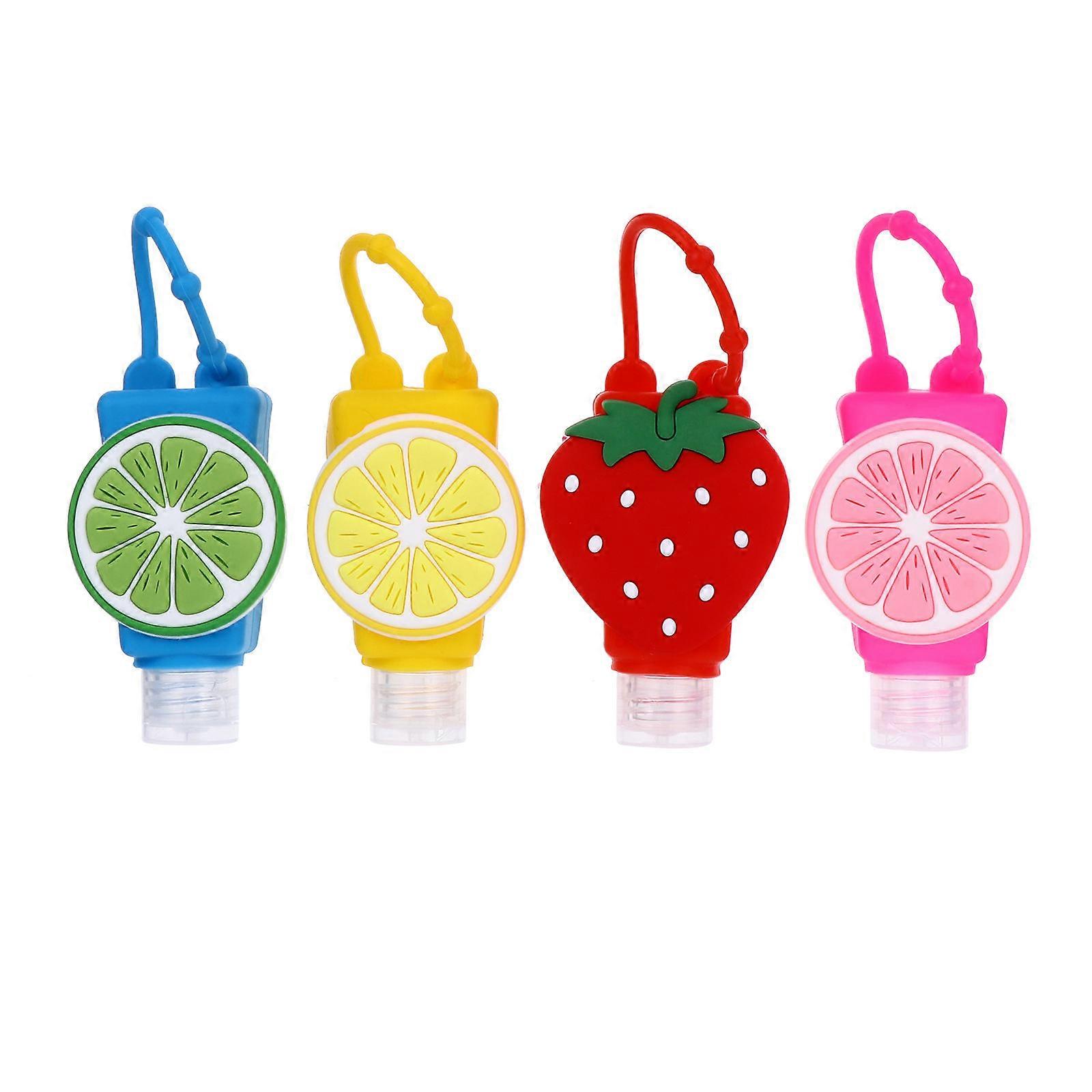 Travel Liquid Containers Portable Compact Round Shape Assorted Color Daily Use 4Pcs