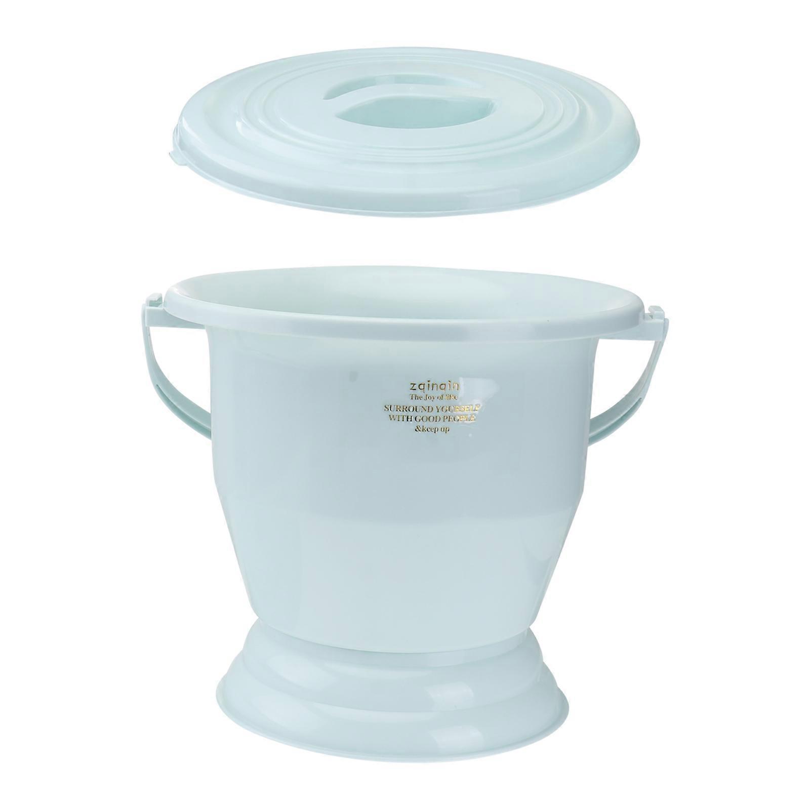Bed Pan Plastic Buckle Spittoon Home Use Blue 27x27cm Portable Durable 1Pcs