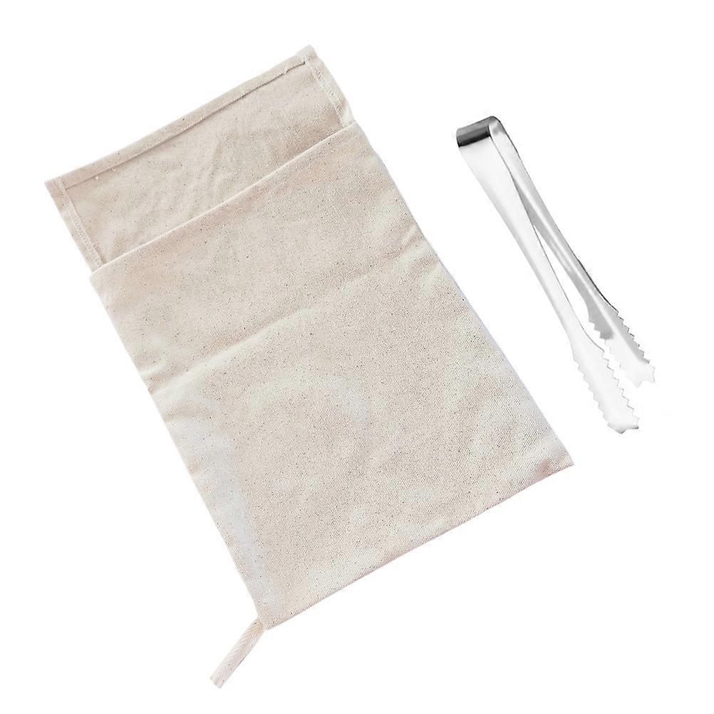 Reusable Canvas Crushed Ice Bag 2Pcs Ice Clip Tools Kitchen Accessories Assorted Color For Parties Weddings