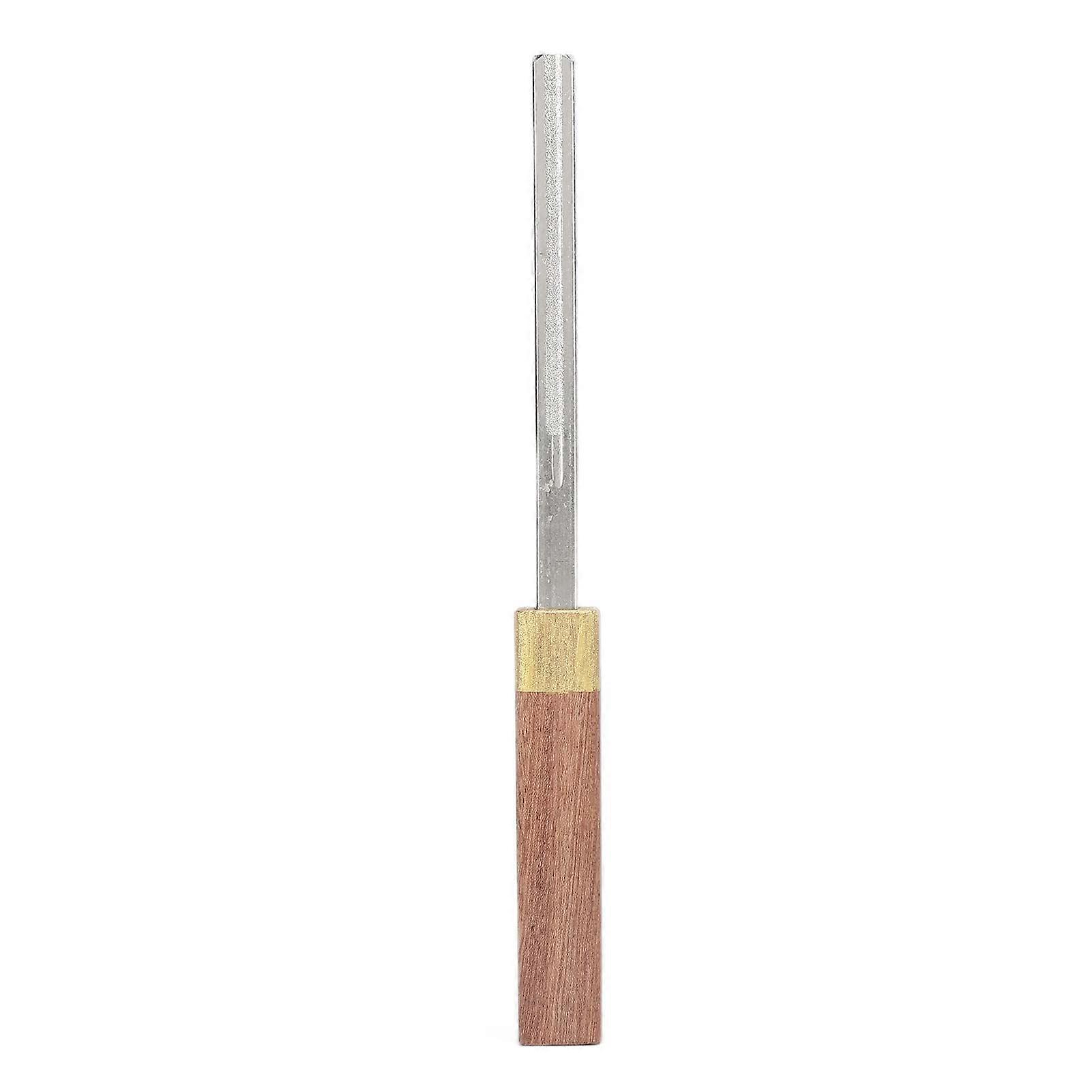 Crowning File Guitar Fret Crown with Solid Wood Handle Fine Filing Marks 4 Slots Fret Tools for Bass, Mandolin, Banjo