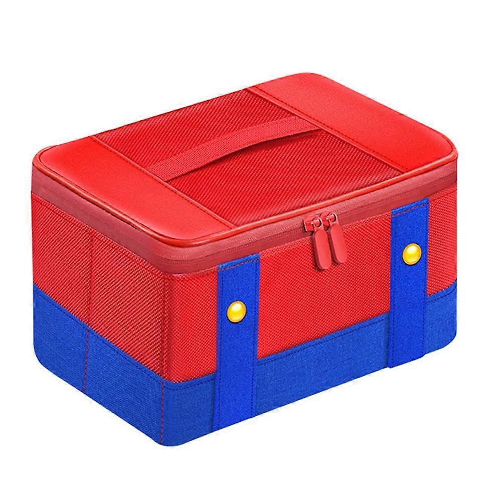Large Carrying Case for Switch OLED and Pro Controller, Shockproof Waterproof Travel Bag, Red/Blue, Large Size