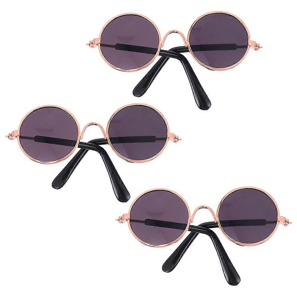 2pcs Mini Alloy Sunglasses for Dolls – Fashionable Transparent Round Frame & DIY Dressing Accessories for Sensory Play & Parent Interaction