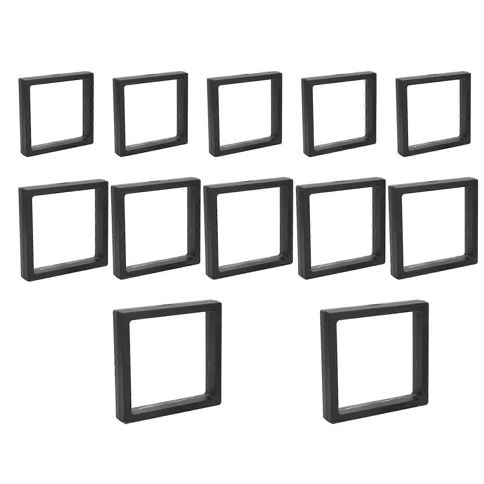 Jewelry Organizer 12Pcs Delicate Floating Frame Storage Holder For Home Use Black Moisture-Proof Design