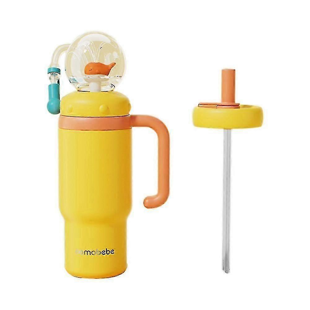 Stainless Steel Whale Fountain Tumbler with Handle Two Lids