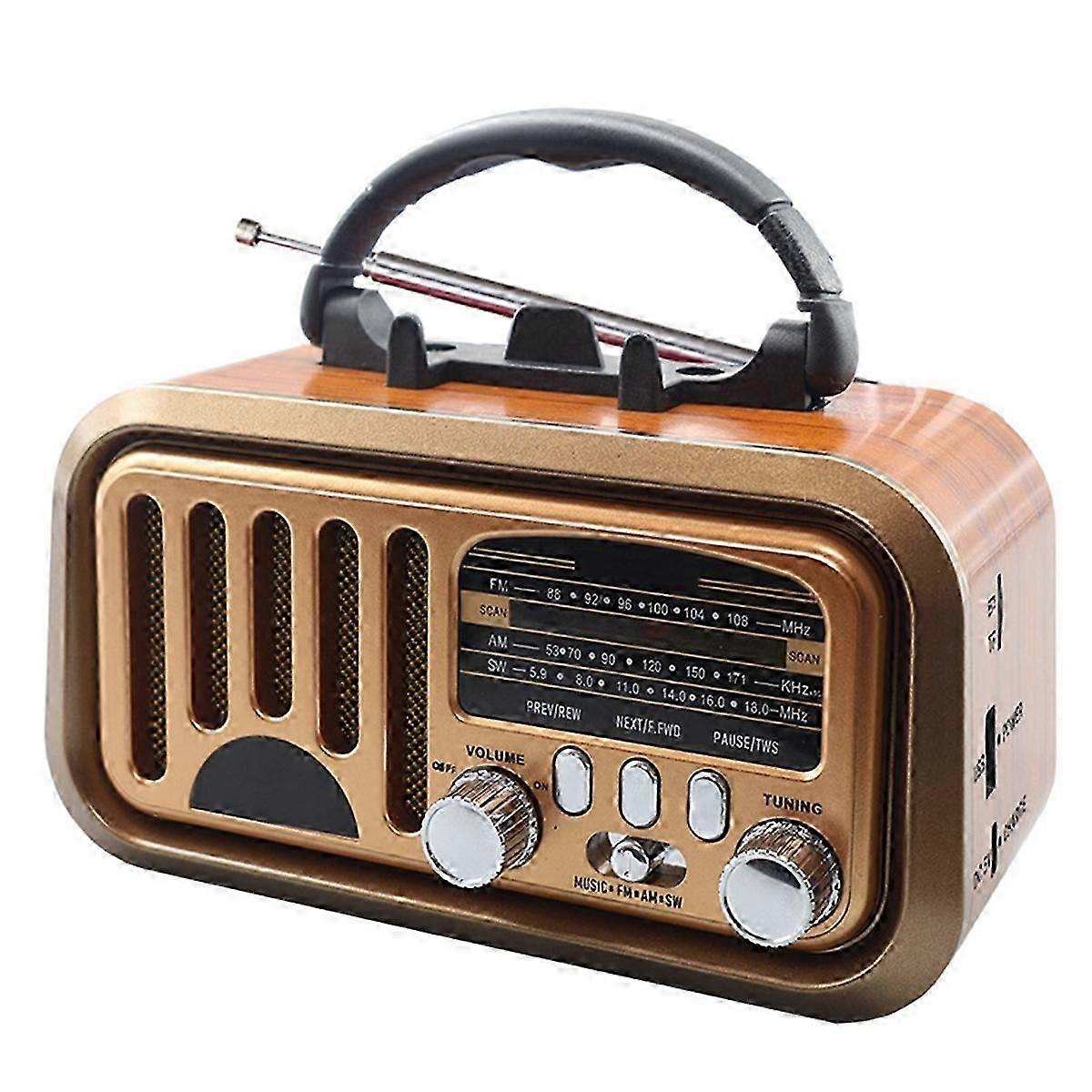 Bärbar vintageradio Klassisk retro FM AM SW-radio A