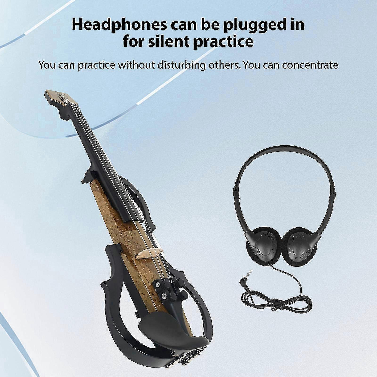 Professional Silent Electric Violin Set 4/4 Size with Carbon Fiber