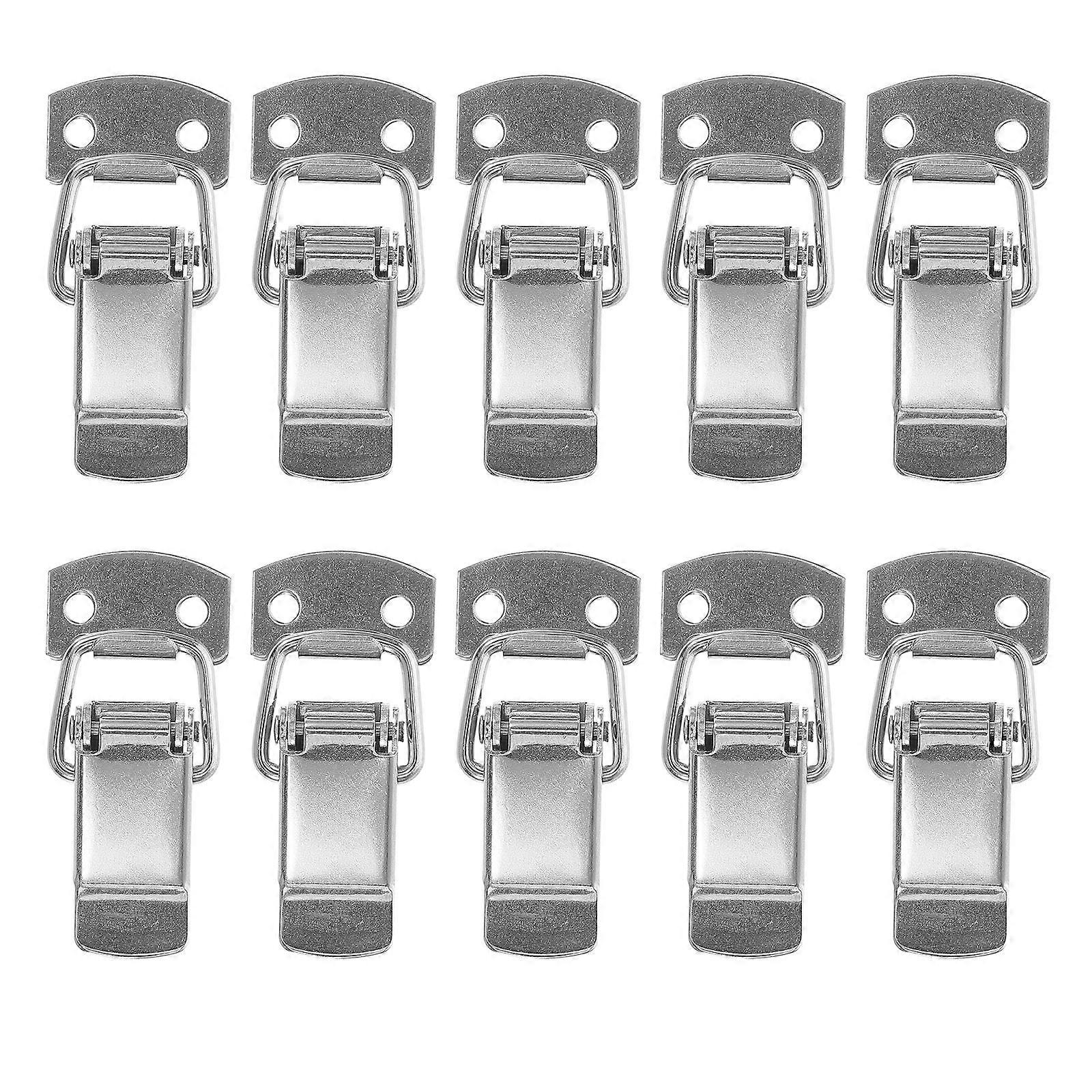 10pcs Stainless Steel Spring Loaded Toggle Latch Secure Durable Locking Clasp for Toolboxes Chests Boxes