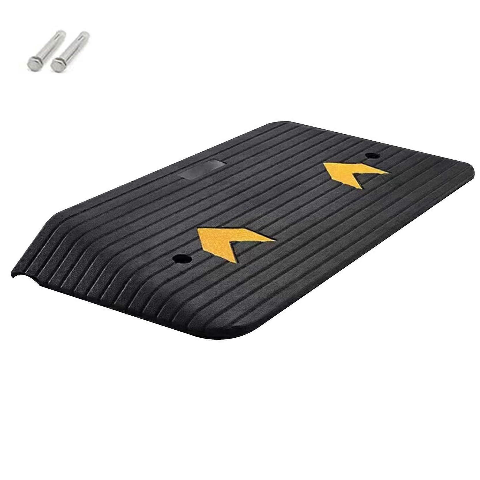 Rubber Threshold Ramp Heavy-Duty Wheelchair Ramp For Cars, Bikes, and Motorcycles 35.5 x 21 x 3.5 Inches