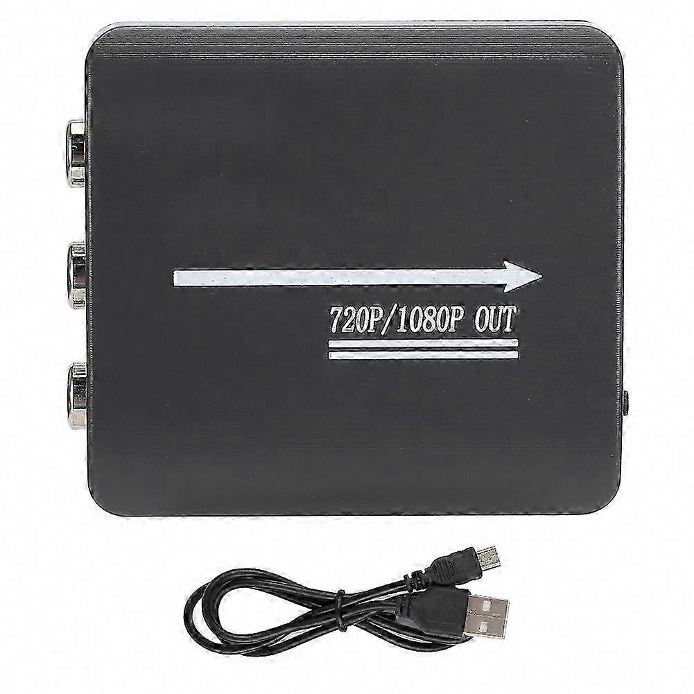 Mini AV CVBS RCA to HDMI Converter 1080P Video o Adapter for TV Signal Switcher Black