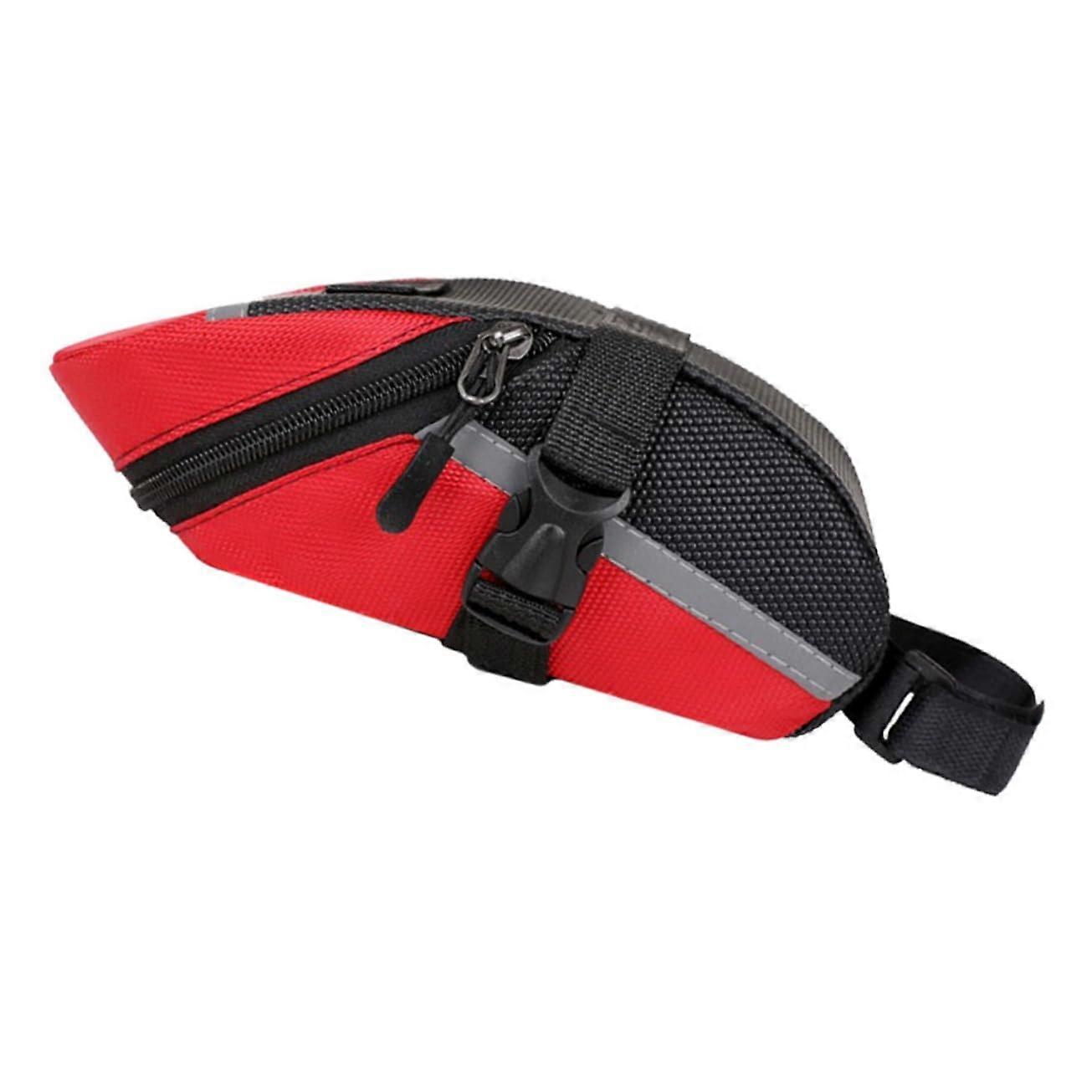 Bicycle Saddle Bag Multifunctional Rear Storage for Mountain Bikes Quick Installation Spacious Red with Multiple Compartments for Phone Wallet Tools