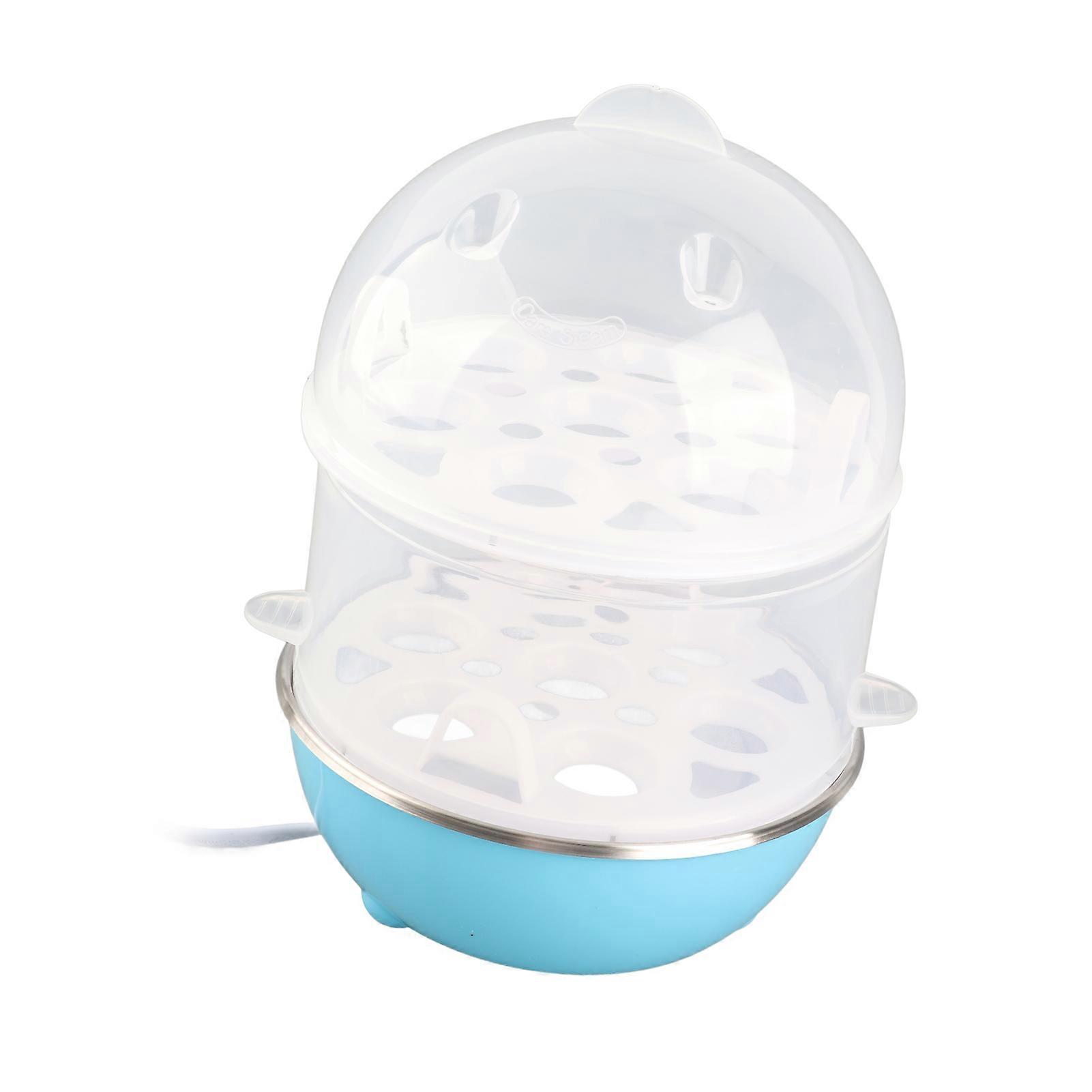 Double Layer Egg Cooker 14 Egg Capacity Hard Boiled Egg Cooker Anti-dry Electric Egg Boiler with 40mL Measuring Cup Steam Vegetables