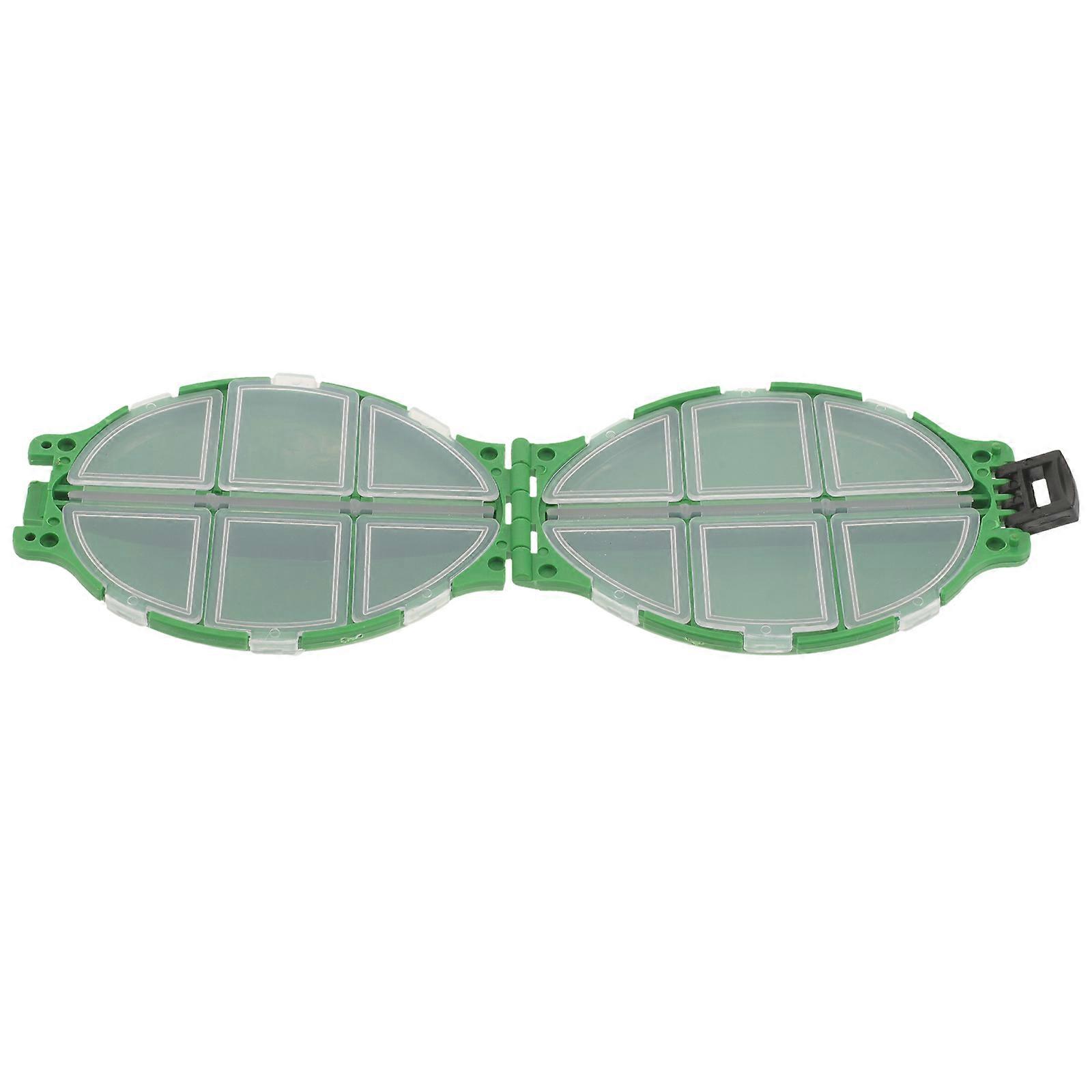 Fishing Hook Box 2pcs Compression and Impact Resistant Waterproof Turtle Shaped for Accessories Green